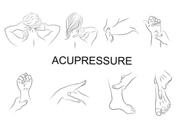 point massage. Body parts.