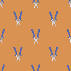 Seamless pattern made of secateur