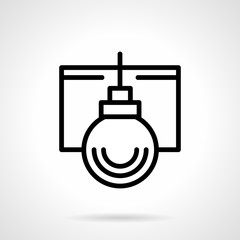 Simple black line Xmas bauble vector icon