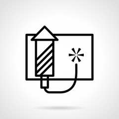 Pyrotechnics vector icon black simple line style