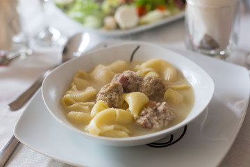 Christmas soup with meat