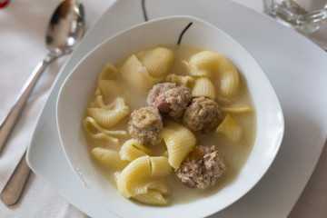 Christmas soup with meat