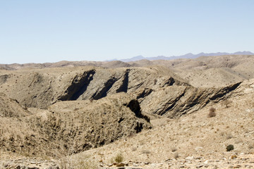 Fototapeta na wymiar Goanikontes is situated in a lunar-like landscape, in the Namib-