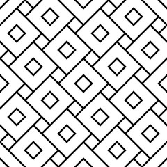 Vector modern seamless geometry pattern squares, black and white abstract geometric background, pillow print, monochrome retro texture, hipster fashion design