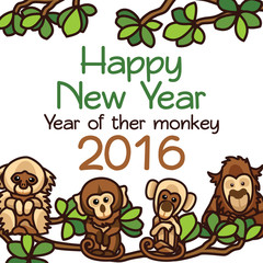 Year of ther monkey 2016. Happy New Year