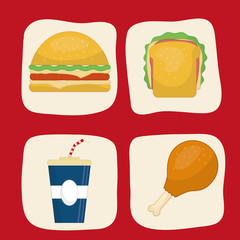 Fast food icons design 