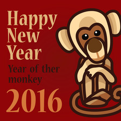 Year of ther monkey 2016. Happy New Year