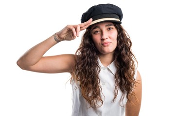 Teen model wearing sea hat