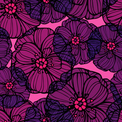 Floral pattern with poppies flowers