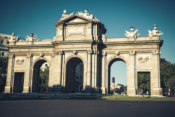 Fototapeta na wymiar The famous Puerta de Alcala at Independence Square - Madrid Spai