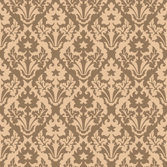 Fototapeta premium Seamless background image of vintage plant reverse color pattern kaleidoscope. 