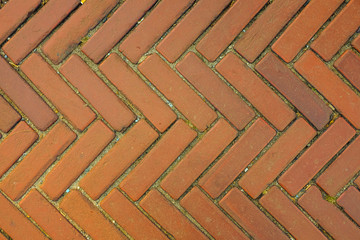 A brown brick floor 
