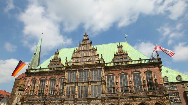 Famous Townhall in Bremen, Germany. World Heritage Site.