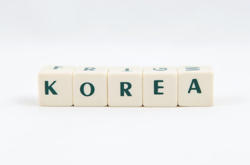 KOREA white cube text on white background
