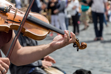 musicians play on the Old Town Square