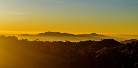 sunrise in the mountains landscape