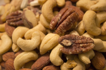 This is a closeup photograph of Mixed nuts