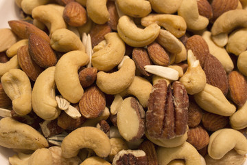 This is a closeup photograph of Mixed nuts