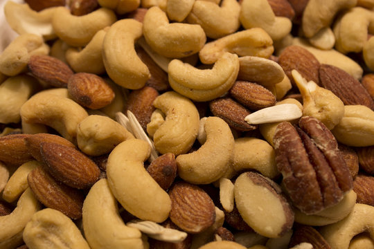 This is a closeup photograph of Mixed nuts