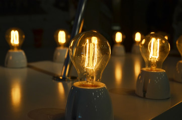 Retro  bulb light in night
