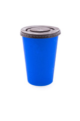 Blue cardboard cup