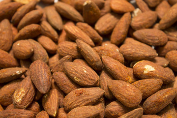 This is a closeup photograph of Almonds