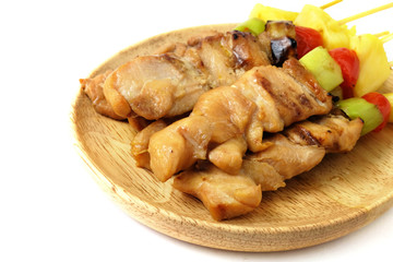 pork barbecue on white background