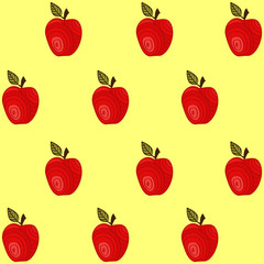 Seamless pattern with apples
