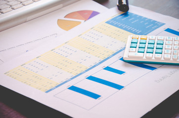 Obraz premium Graph and calculator