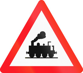 Warning sign used in Switzerland - level crossing without a barrier