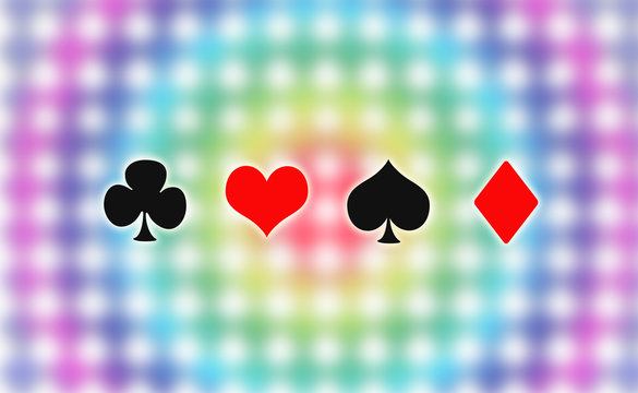 Illustration of Playing cards symbol, Hearts, Spades, Diamonds, Clubs