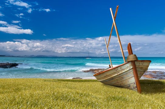 Llaut And Sunny Day In Formentera Beach