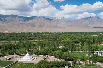 Fototapeta na wymiar View behind Shey Palace in Leh Ladakh.