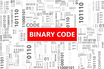 Binary code word in tag cloud, Computer concept, Vector graphics