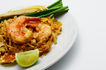 Thai style fried rice noodle with shrimp