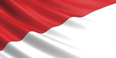 Flag of Indonesia waving in the wind. - obrazy, fototapety, plakaty