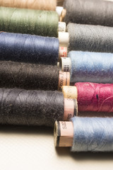 Tailor, tailoring table and utensils. High resolution image.