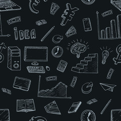 Business Idea doodles icons set.