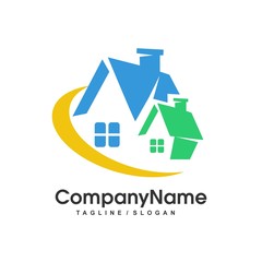 Simple modern house service logo