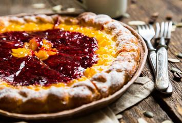 Homemade raspberry pie