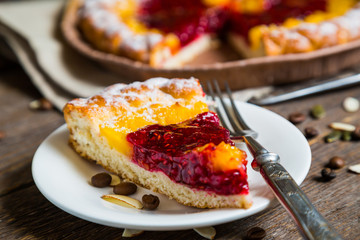 Homemade raspberry pie