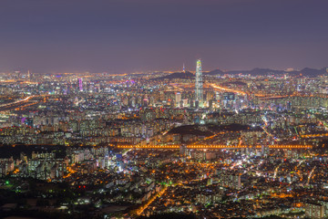 Seoul City Skyline View to downtown of Seoul,South Korea