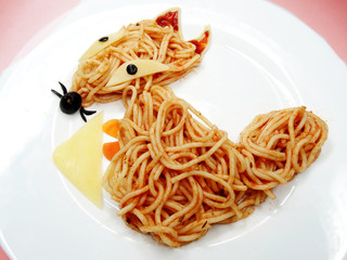 creative vegetable food dinner fox form