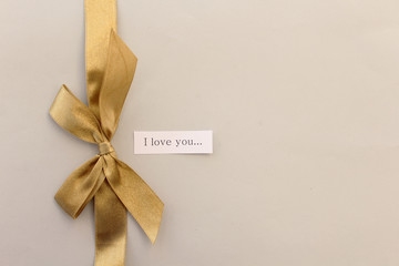 Ribbon and I love you message 