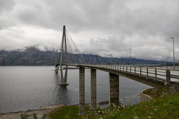 Fototapeta na wymiar Helgelands bridge, Sandnessjoen