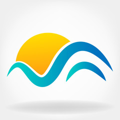 Wave vector symbol. Business Icon.