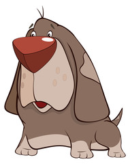 a hunting dog. Cartoon