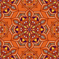 Vector seamless texture. Beautiful colored pattern for design and fashion with decorative elements