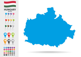Obraz premium Map of Baranya in Hungary Eastern Europe