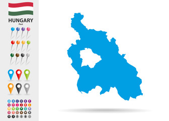 Map of Pest in Hungary Eastern Europe
